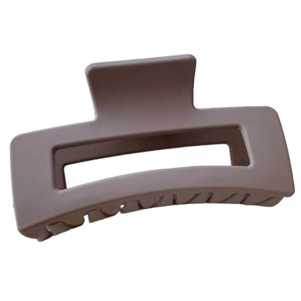 $12 (2 for $20) Large Solid Matte Taupe Hair Claw Clip Rectangular Crab Clip